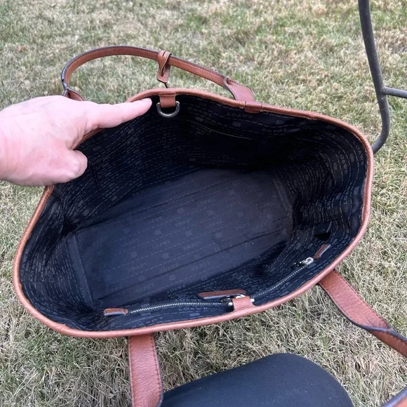 LOEWE Heritage Small Tote Logo Brown Leather Bag Handbag With Clochette - Picture 9 of 12